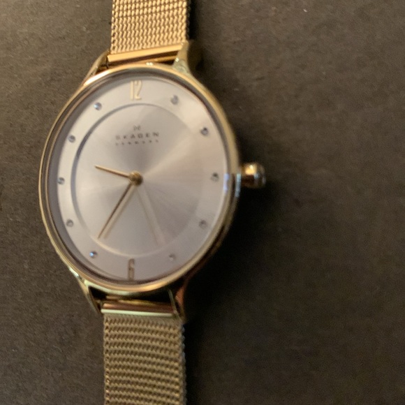 Skagen Anita Lille Gold-Tone Steel Mesh Women’s Watch - Picture 12 of 14